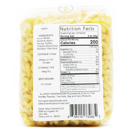 Seven Years Harvest Elbow Pasta 1 Lb (454 Gr)