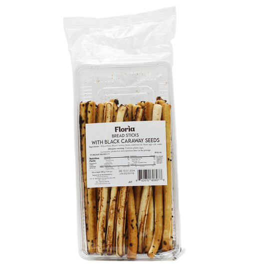 !Floria Bread Sticks With Black Caraway Seeds 7.05 Oz (200 Gr)