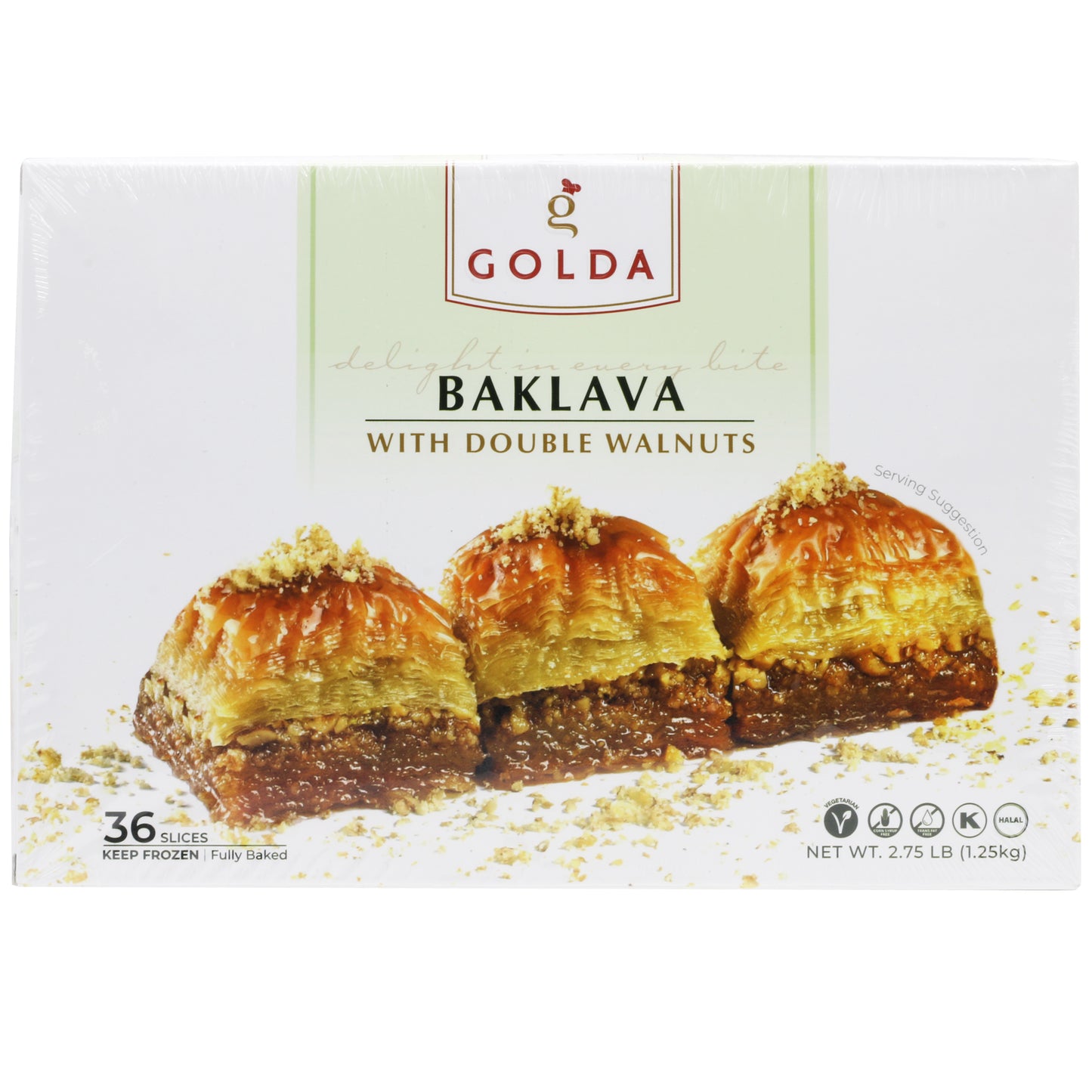 Golda Double Walnut Baklava 3.1 Lb (1.25 Kg)