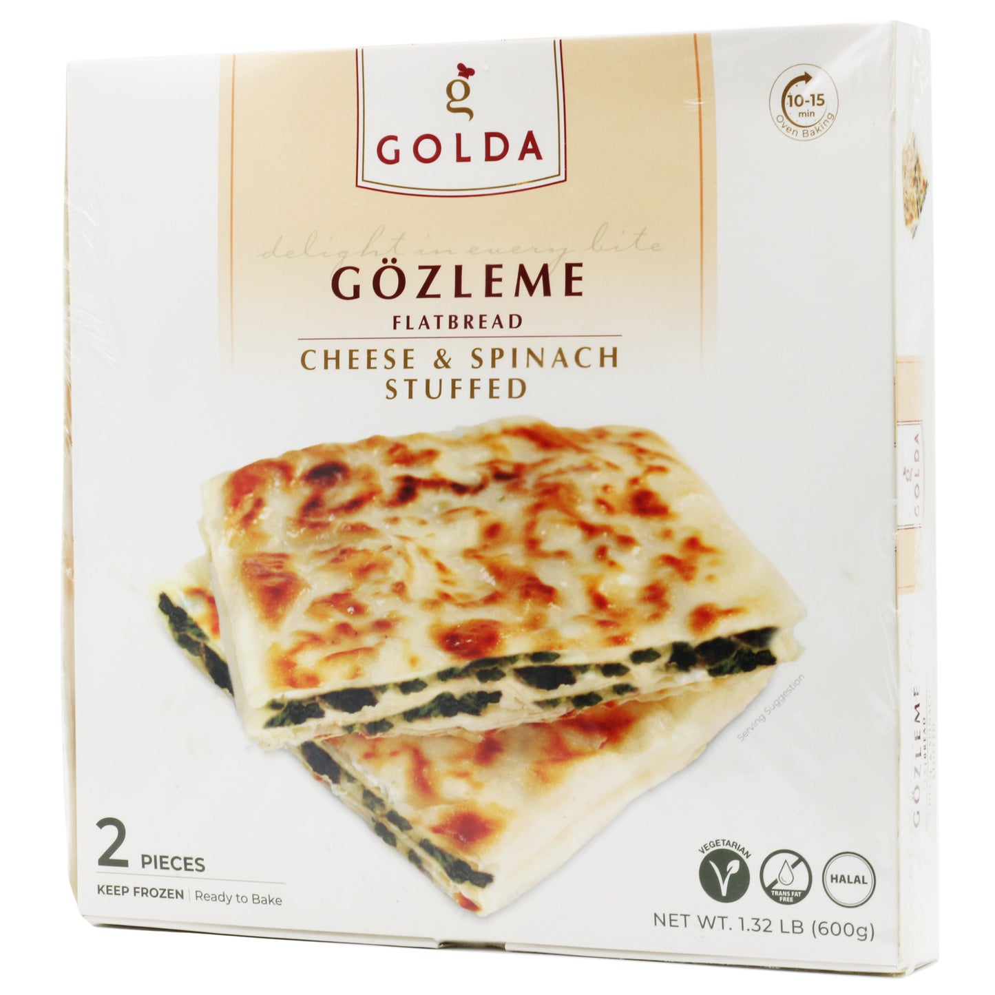 Golda Gozleme Cheese & Spinach 2Pcs 1.32 Lb (600 Gr)