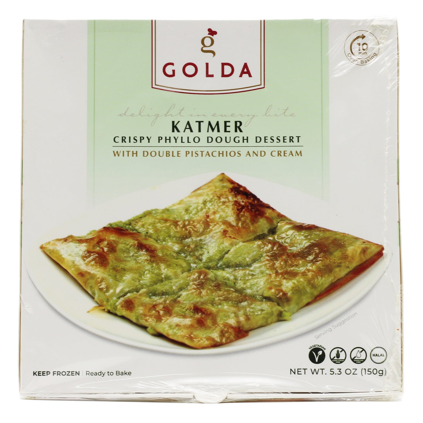 Golda Katmer Dessert With Double Pistachio & Cream  5.30 Oz (150 Gr)