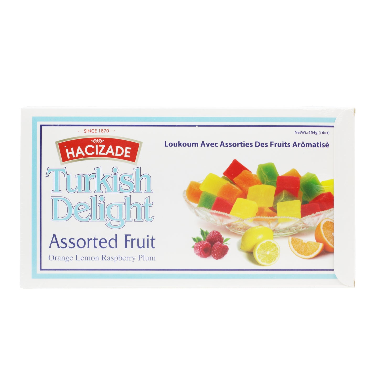 !Hacizade Turkish Delight w Assorted Fruit 16 oz