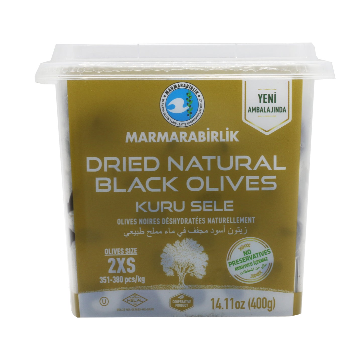 Marmarabirlik 2XS Dried Black Olives 14.11 Oz (400 Gr Kuru Sele)