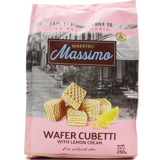 !Maestro Massimo Wafer Cubetti Lemon Cream 8.82 Oz (250 Gr)