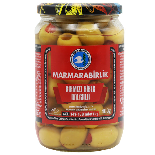 Marmarabirlik 4XL Green Olives With Peppers 14 Oz (400 Gr)