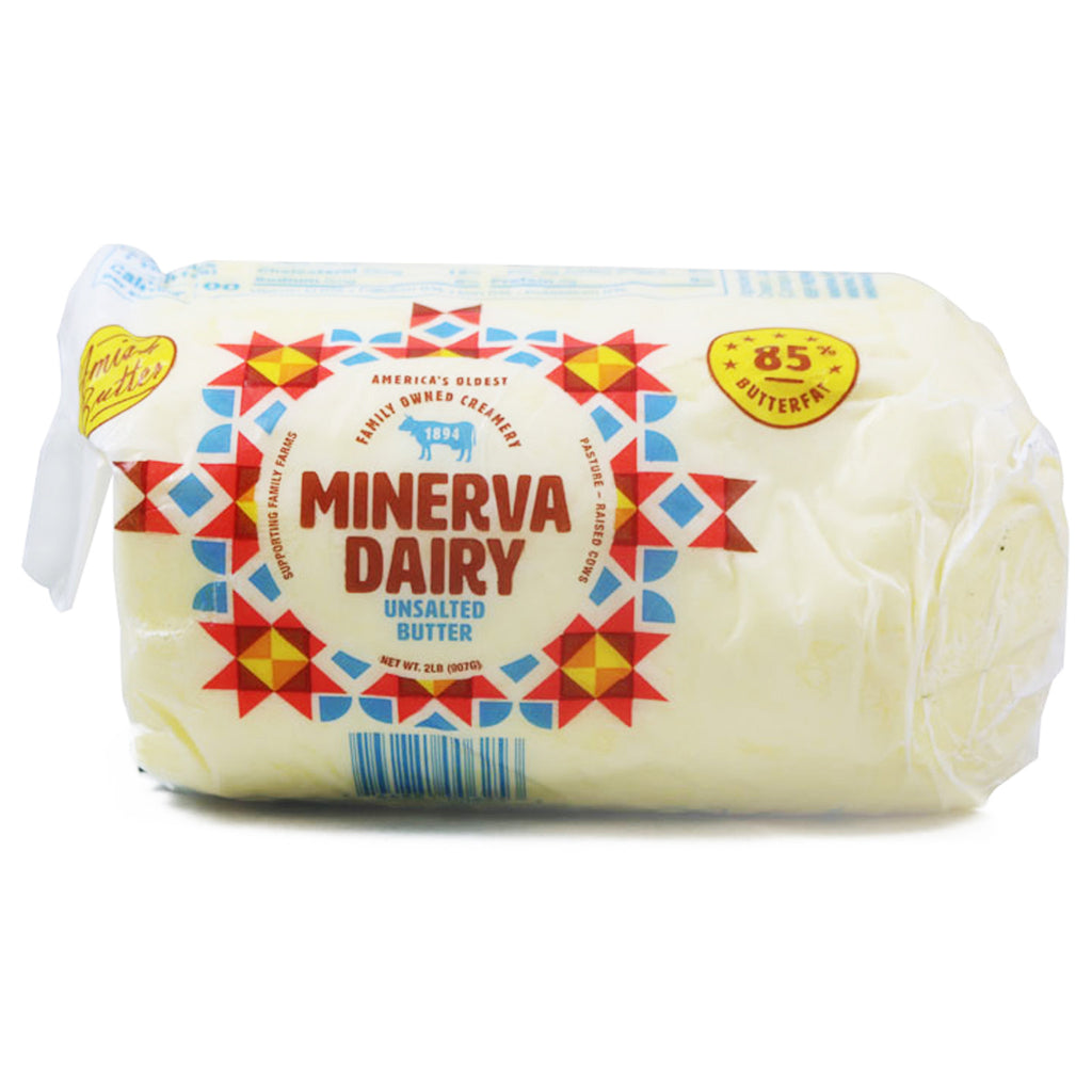 Minerva Dairy Amish Roll Butter Unsalted 2 LB (908 Gr) Qualita Food Store