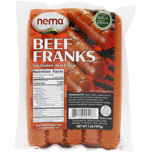 Nema Beef Franks 1 Lb (454 Gr) Fully Cooked