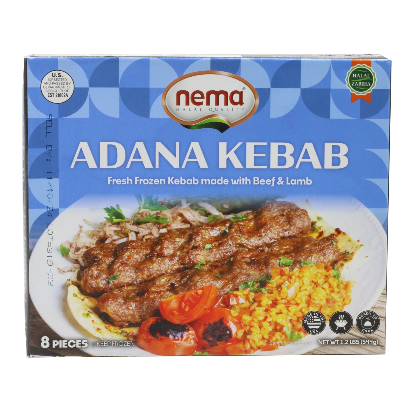 Nema Adana Kebab 8 Pcs 1.2 Lbs (544 Gr)