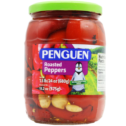 !Penguen Roasted Red Peppers 24 Oz (680 Gr)