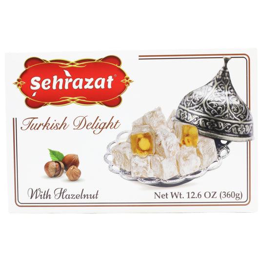 Sehrazat Turkish Delight W Hazelnut 12.6 oz (360g)