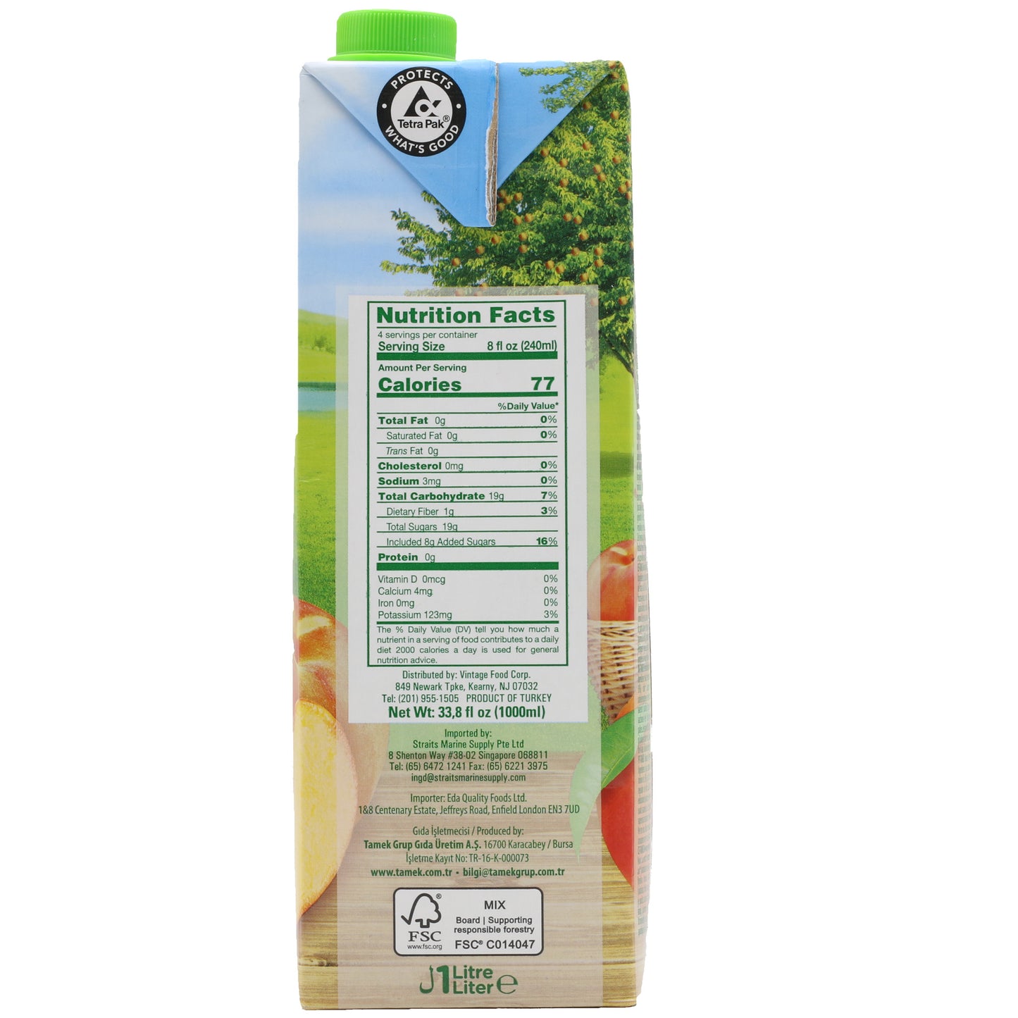 Tamek Peach Juice 1 LT