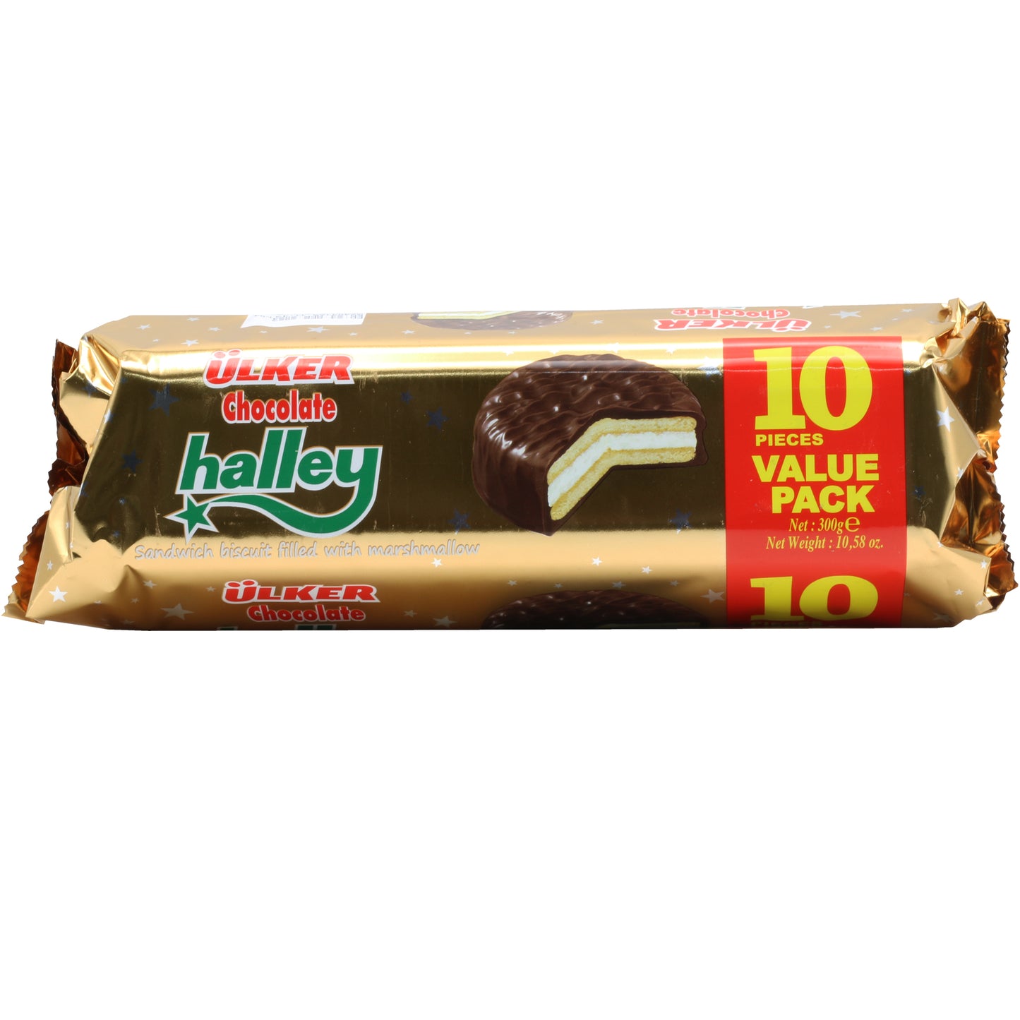 Ulker Halley Marshmallow Sandwich Cookies 10 Pcs 10.58 Oz (300 Gr)