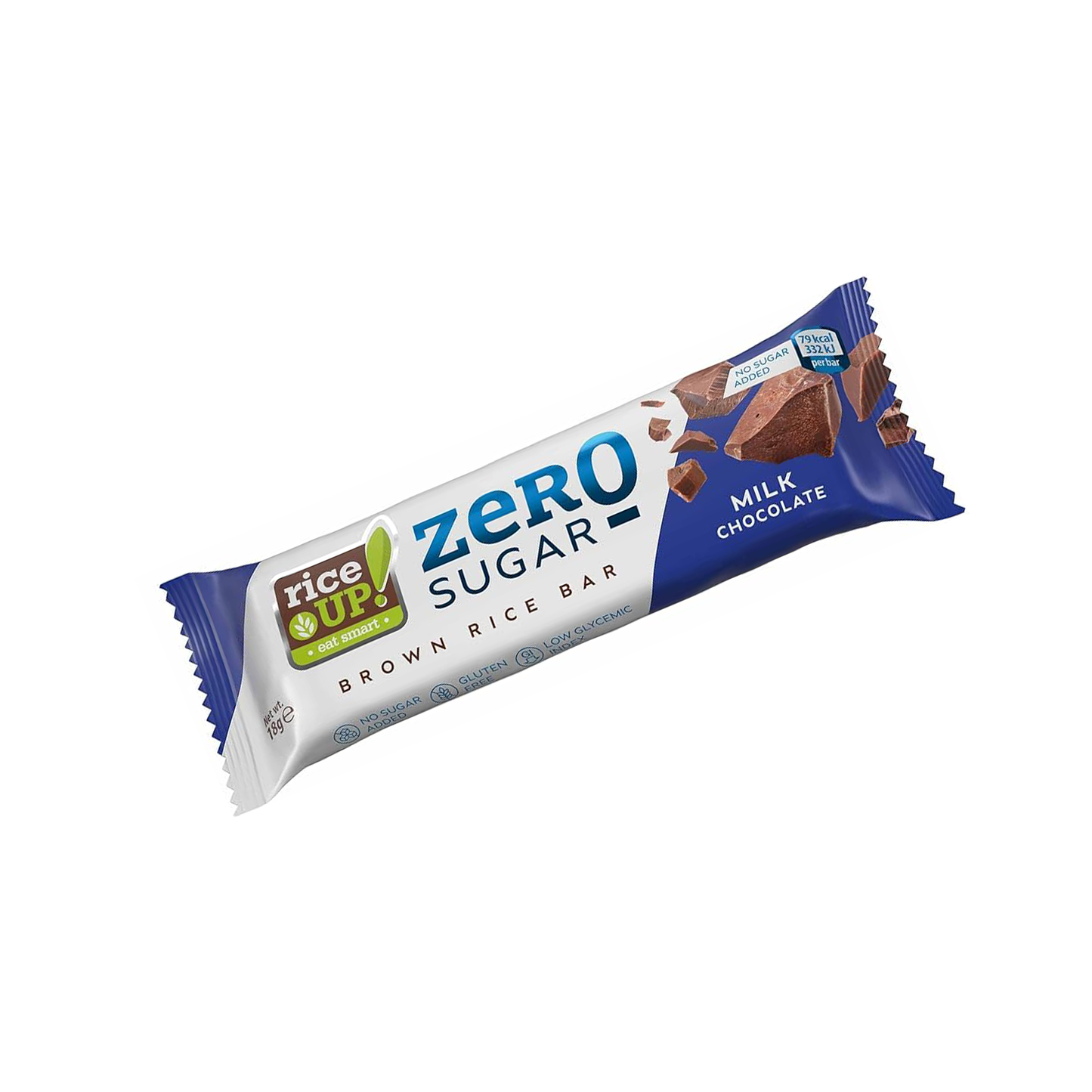 RiceUp Zero Sugar Brown Rice Bar Milk Chocolate 18 g
