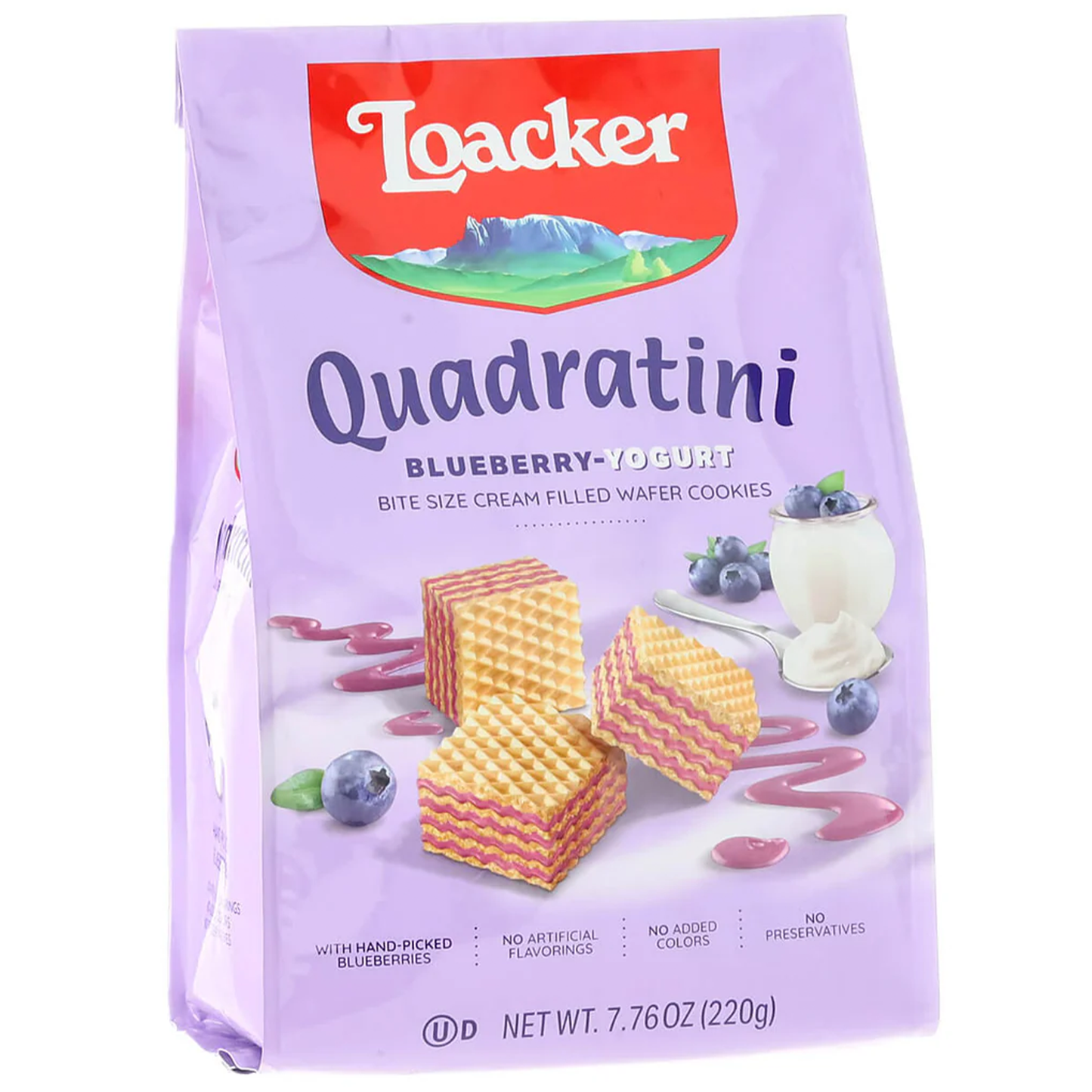 Loacker Quadratini Blueberry&Yogurt 8.8 Oz (250 Gr)