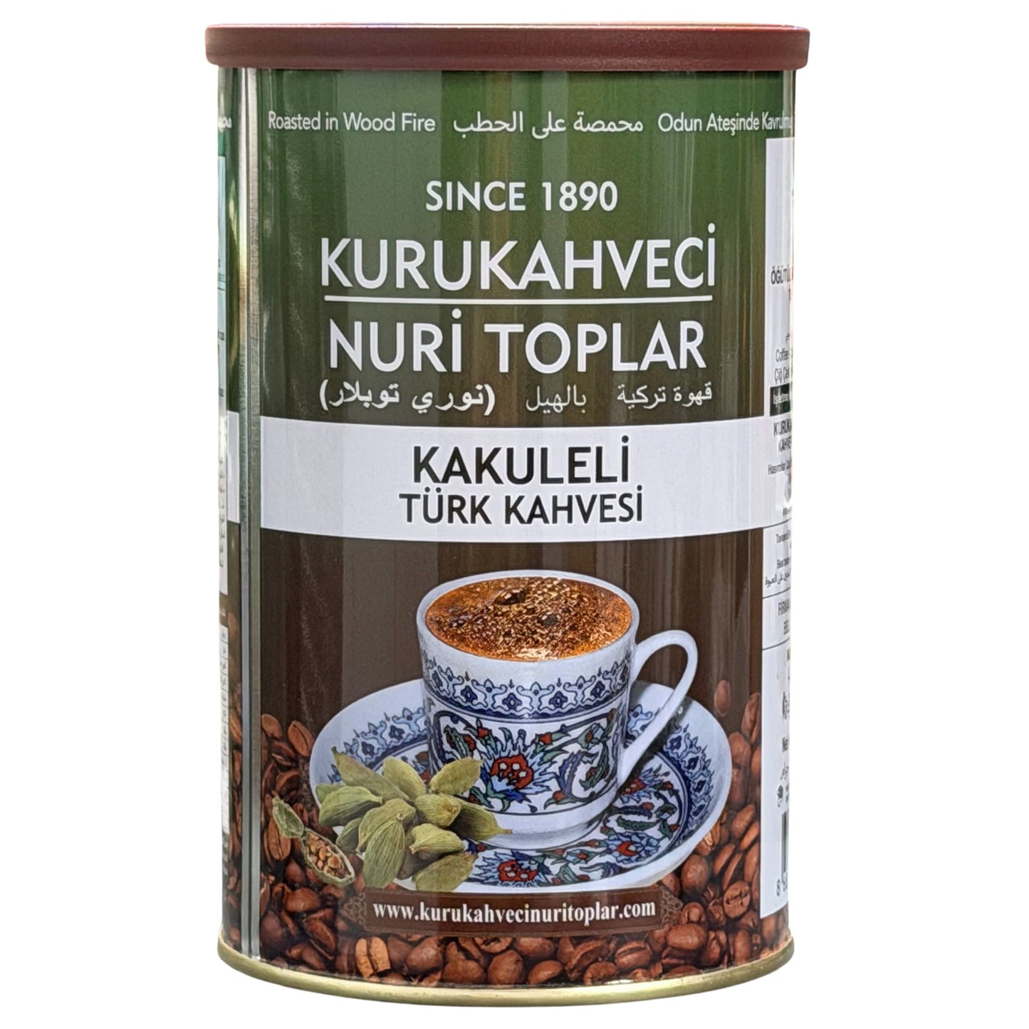 Nuri Toplar Turkish Coffee w Cardamom (Kakuleli) Tin 250 gr
