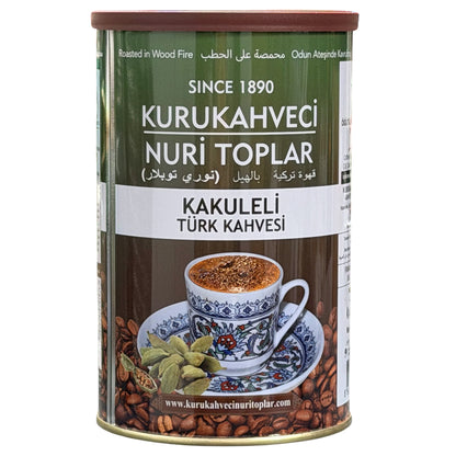 Nuri Toplar Turkish Coffee w Cardamom (Kakuleli) Tin 250 gr
