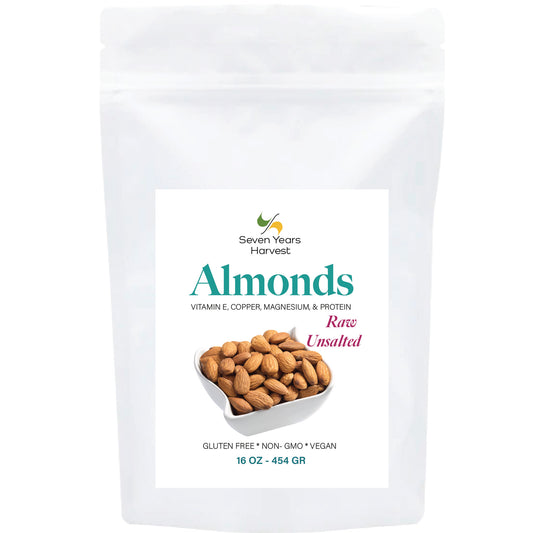 Seven Years Harvest Raw Almonds 1 Lb (454 Gr)