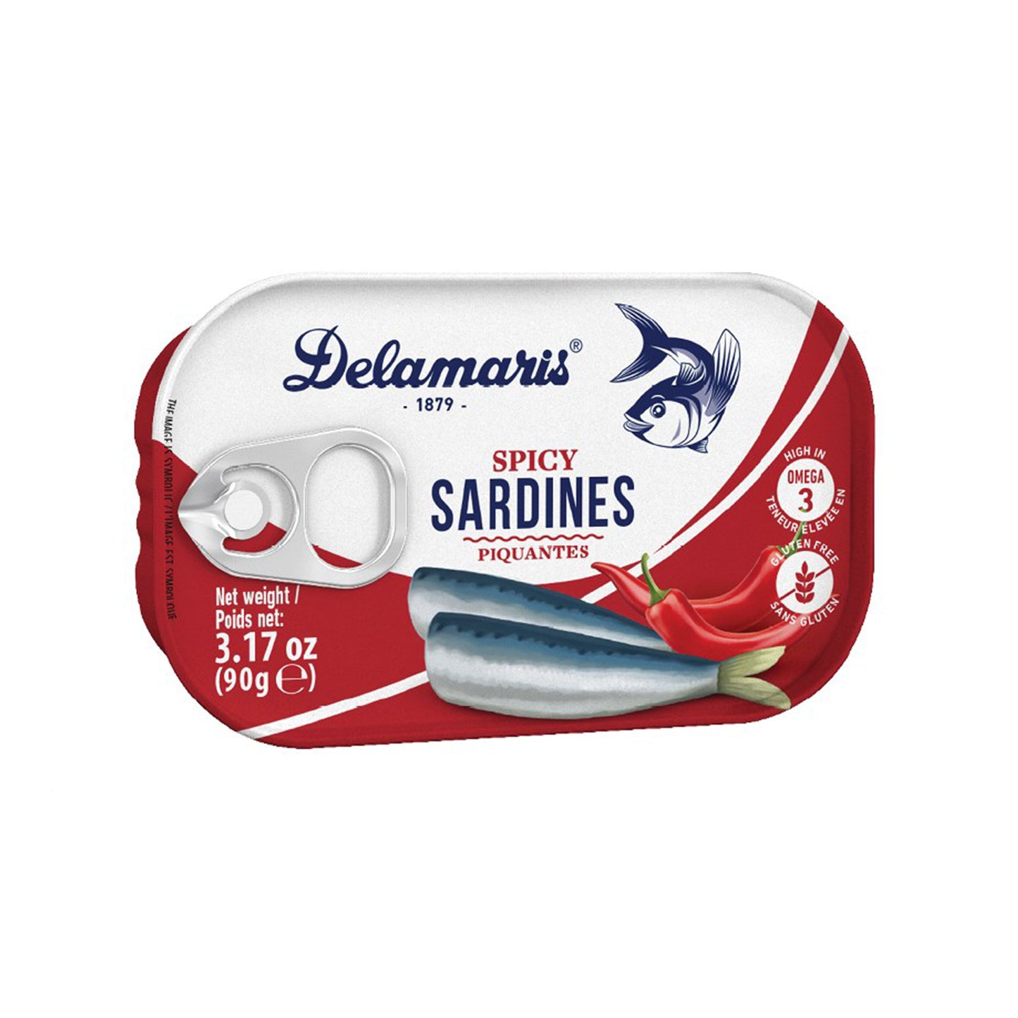 Delamaris Sardines Spicy in Sunflower Oil 3.17 oz(90gr)
