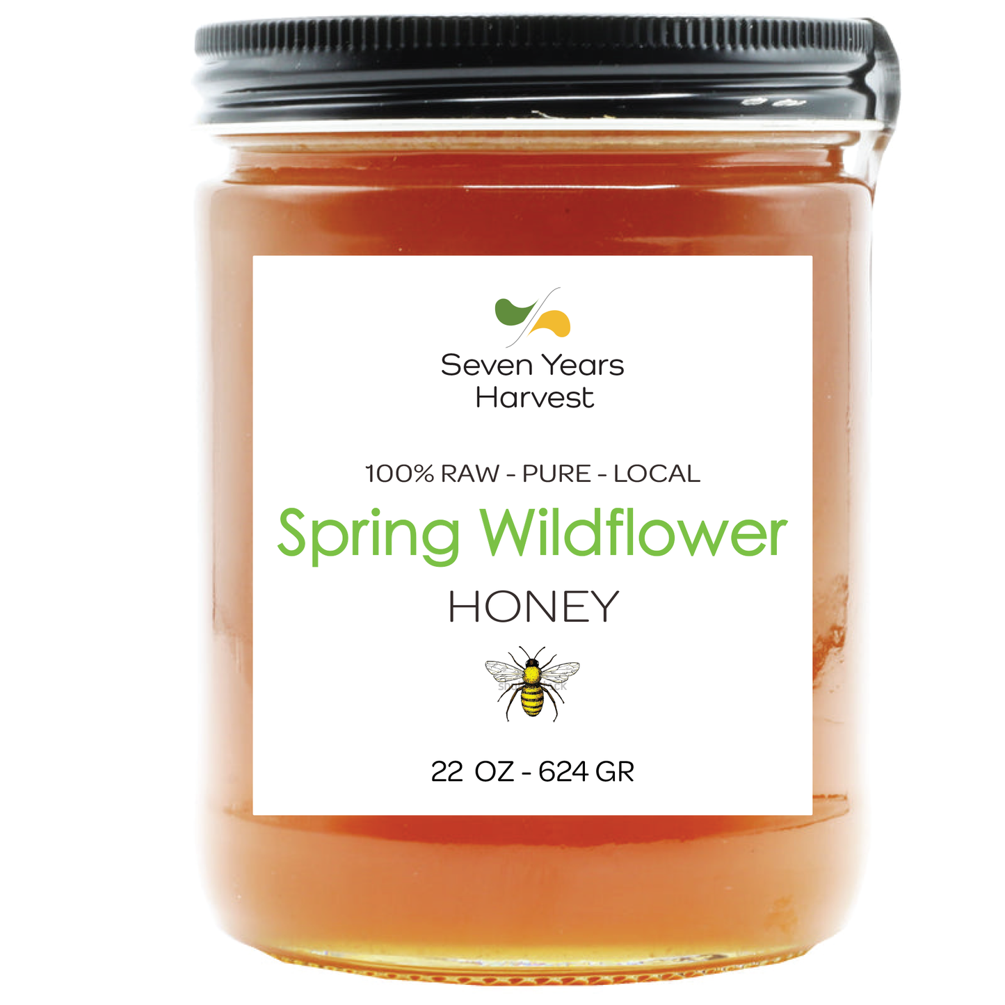 Seven Years Harvest Spring Wildflower Honey 22 oz