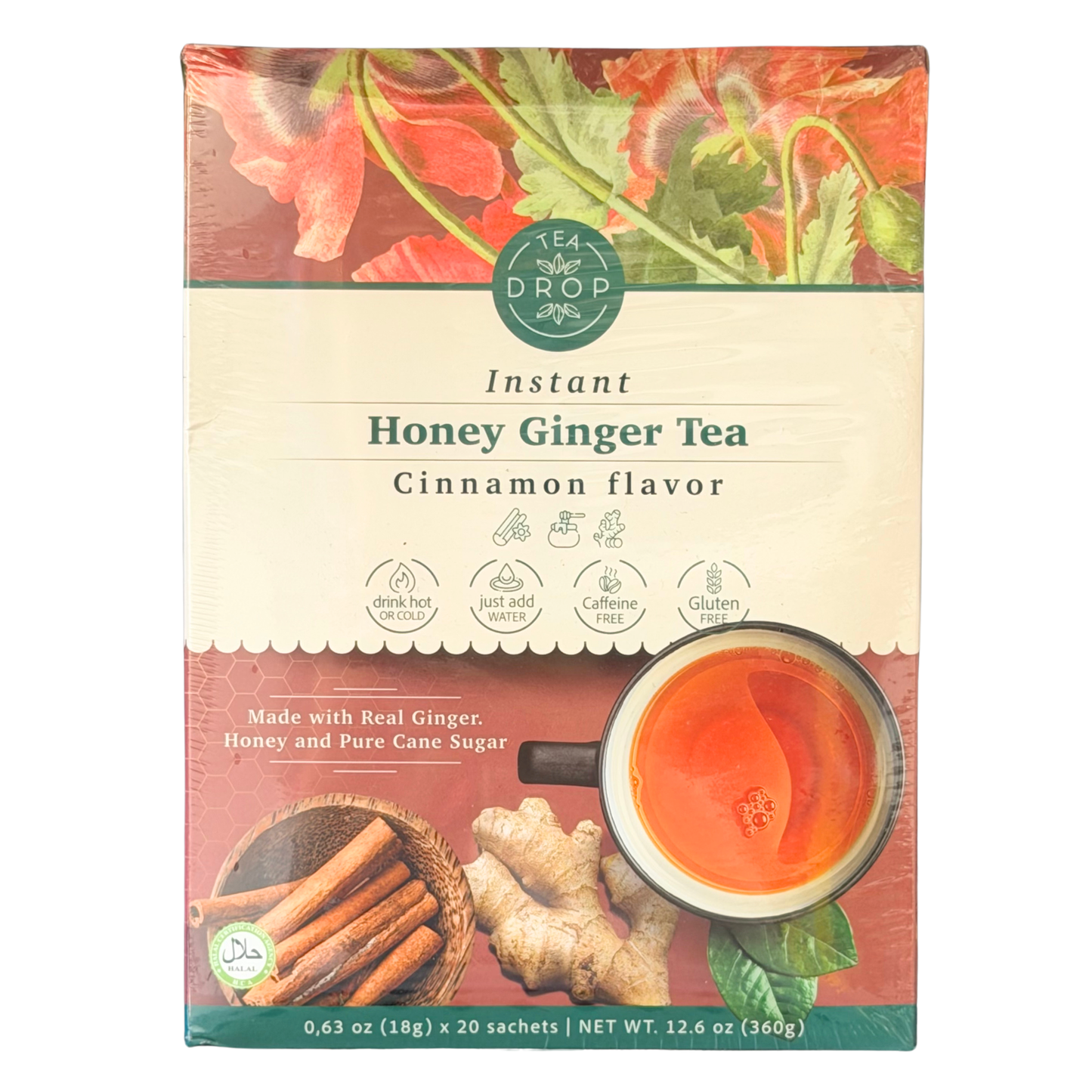 Tea Drop Instant Honey Ginger Tea Cinnamon 18gX20 sachets