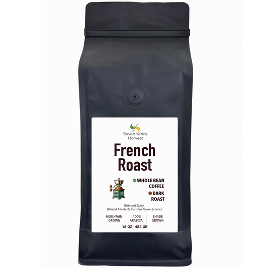 Seven Years Harvest French Roast Whole Blend 16 oz (454 Gr)