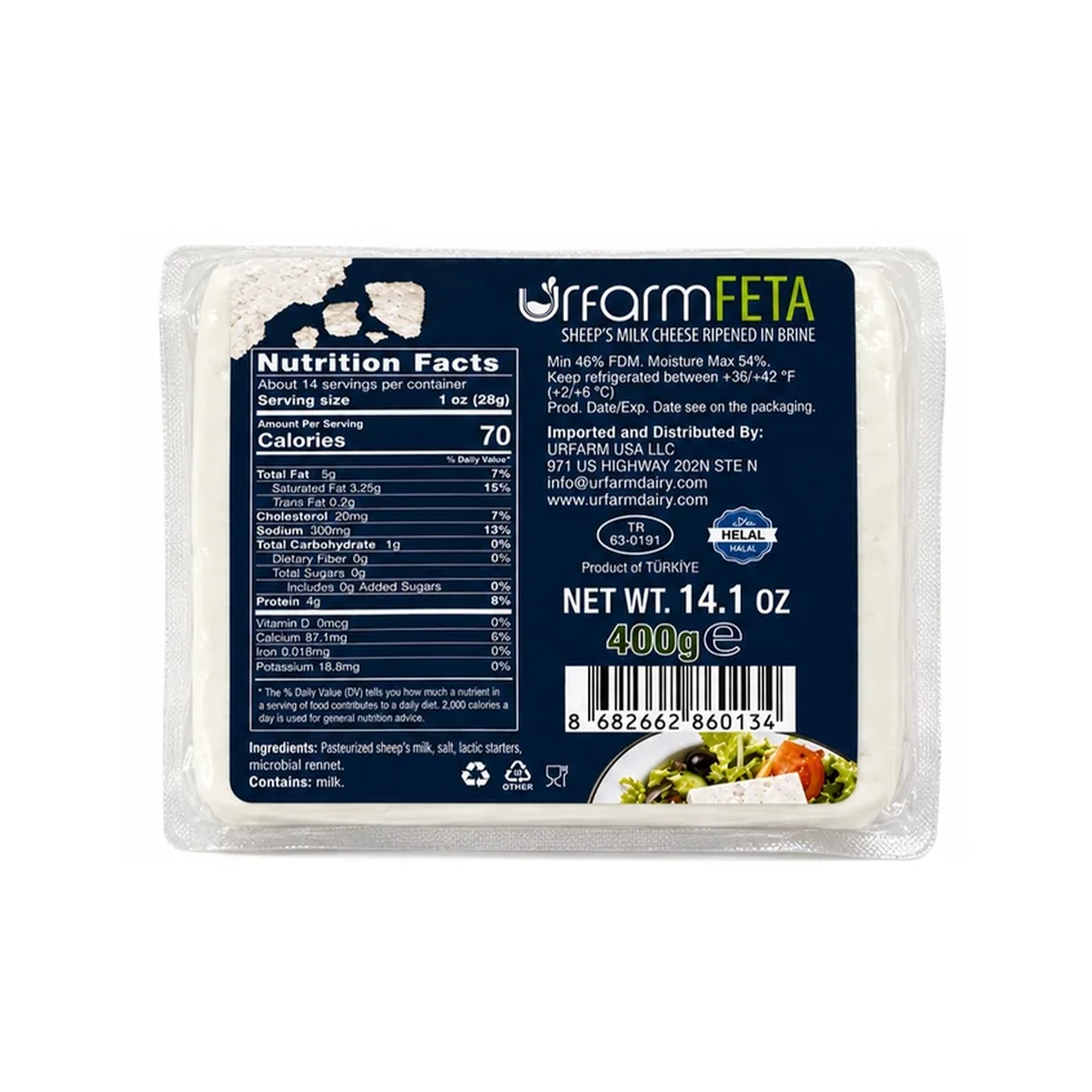 Urfarm Feta Sheep`s Milk Cheese 400 g