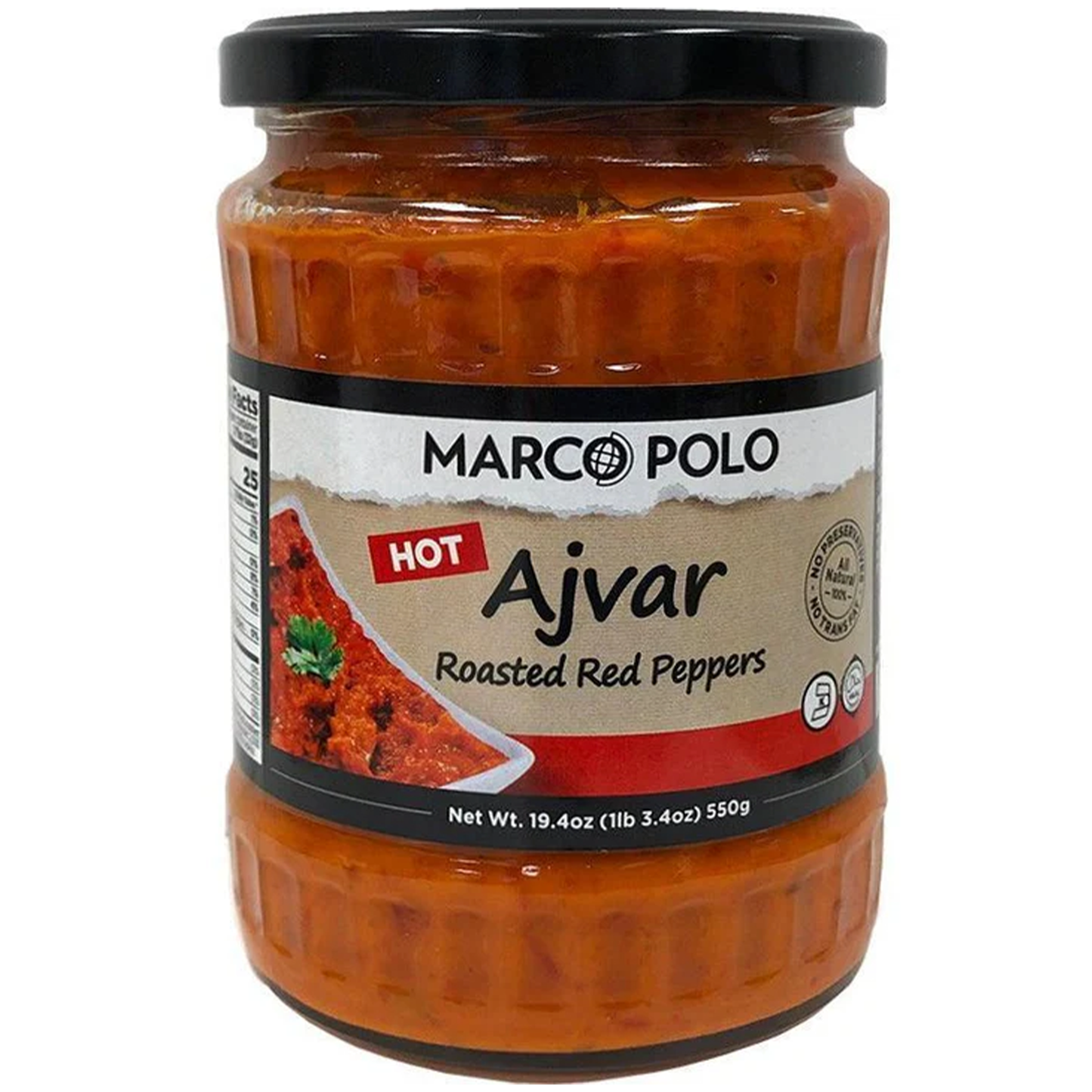 Marco Polo Hot Ajvar Red Pepper Spread 550 gr