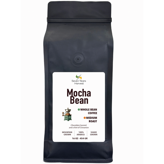 Seven Years Harvest Mocha Bean Whole Been Coffee 16 oz(454 Gr)