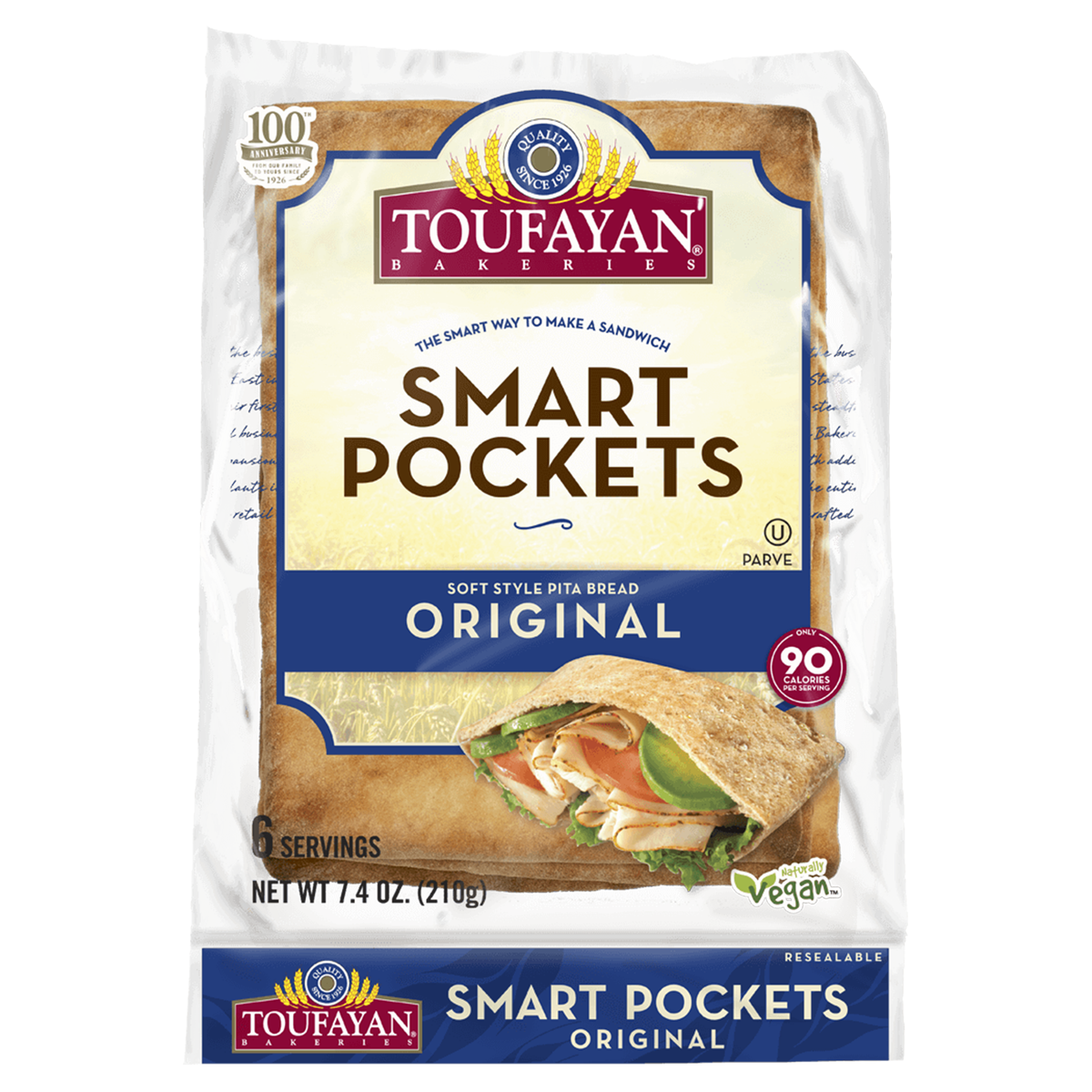 toufayan smart pockets original soft style pita bread pita ekmegi 7.4 oz 210 g bag