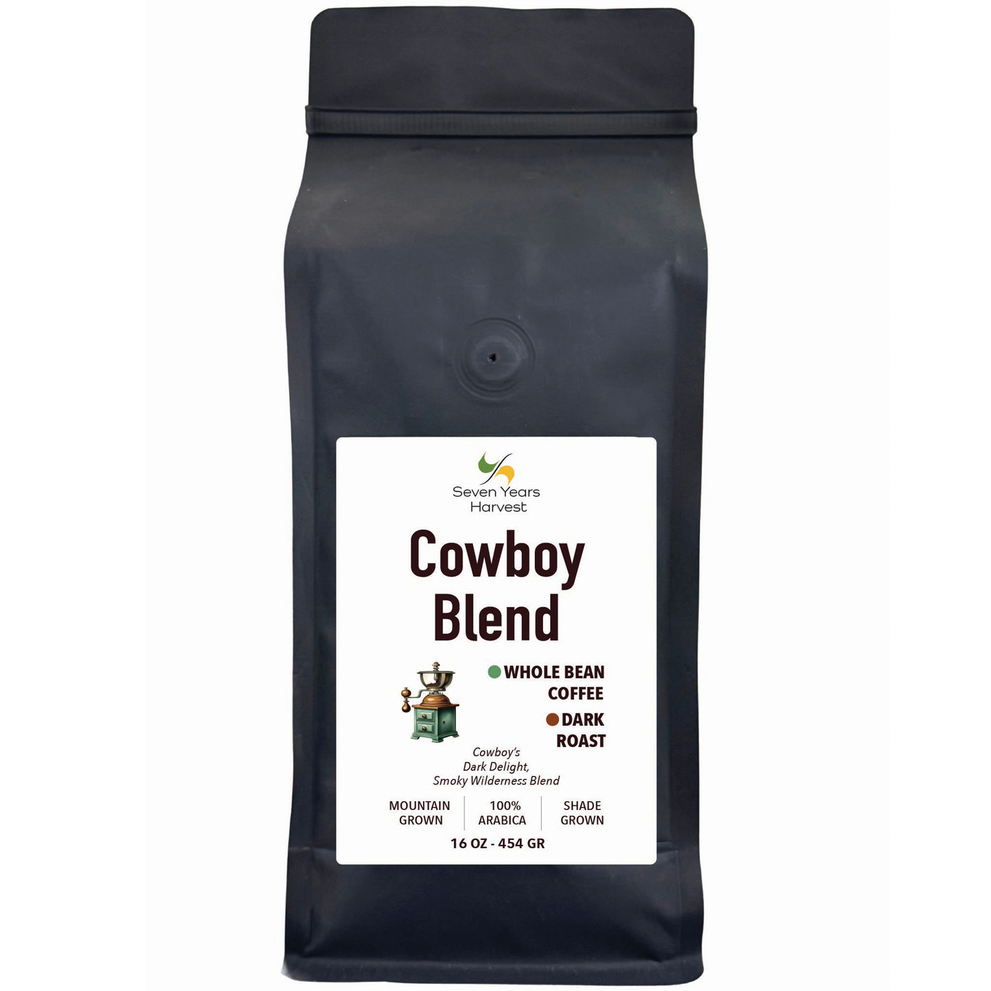 Seven Years Harvest Cowboy Blend whole bean 16 oz (454 Gr)