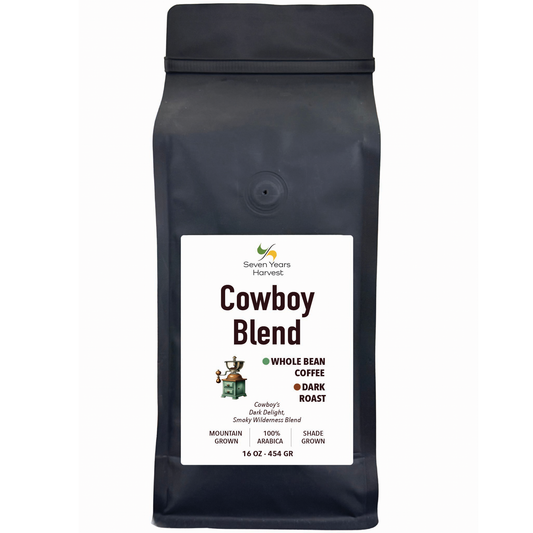 Seven Years Harvest Cowboy Blend whole bean 16 oz (454 Gr)