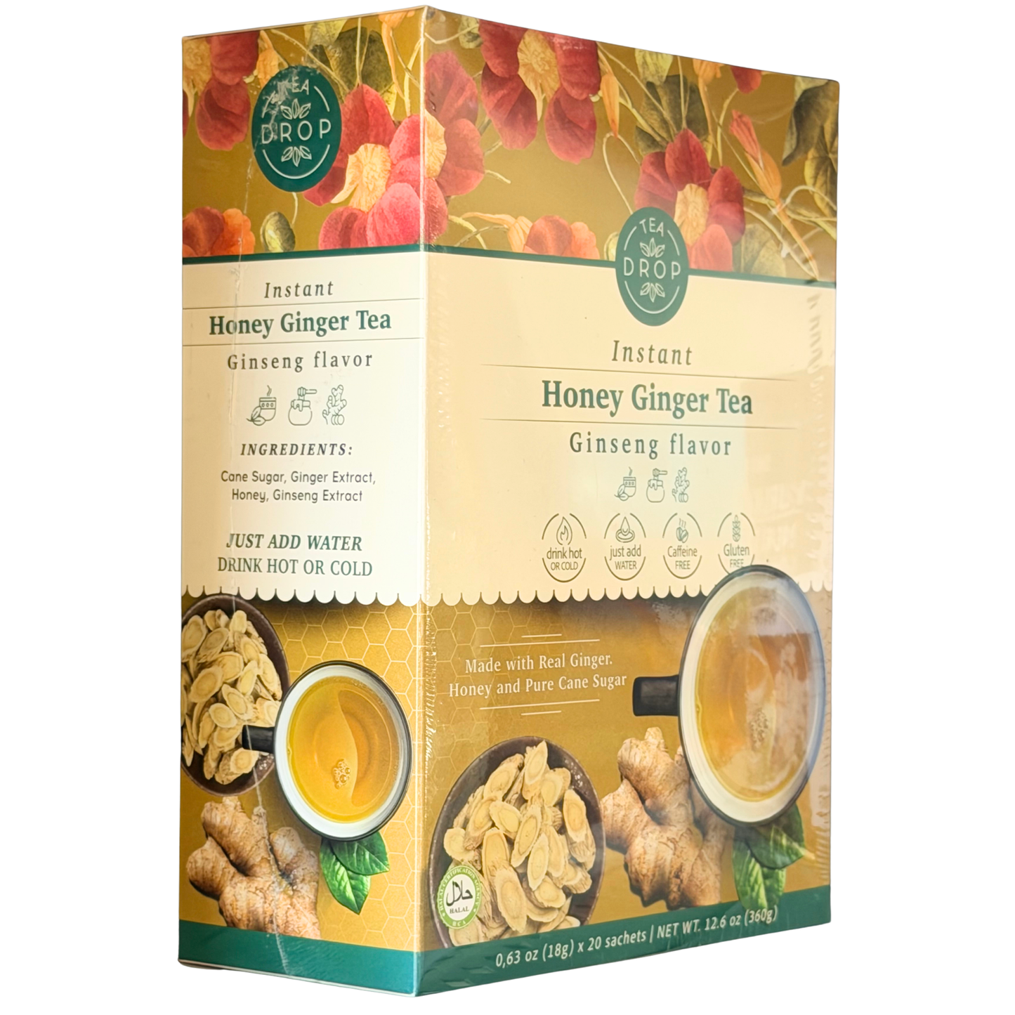 Tea Drop Instant Honey Ginger Tea Ginseng 18gX20 sachets