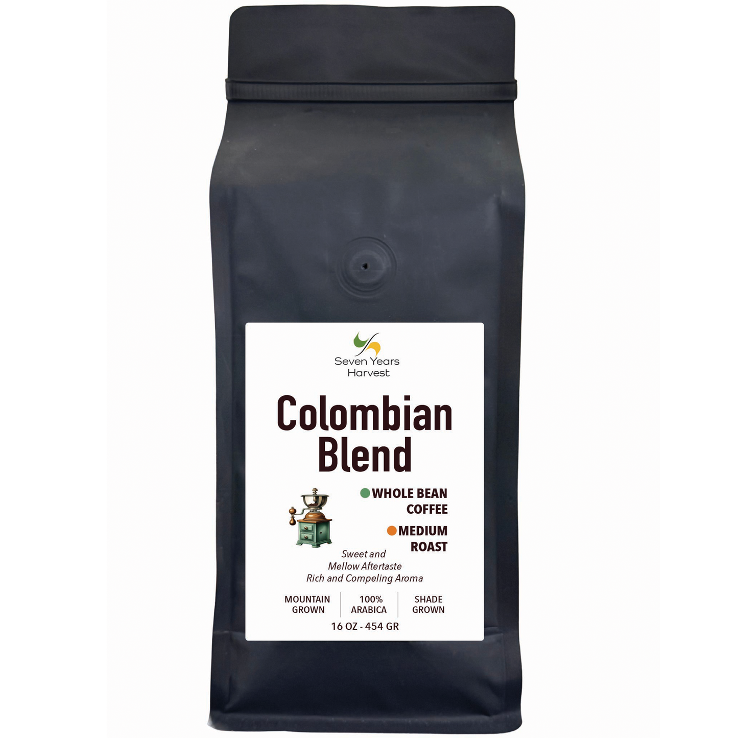 Seven Years Harvest Colombian Blend Ground Coffee  16 oz(454 Gr)