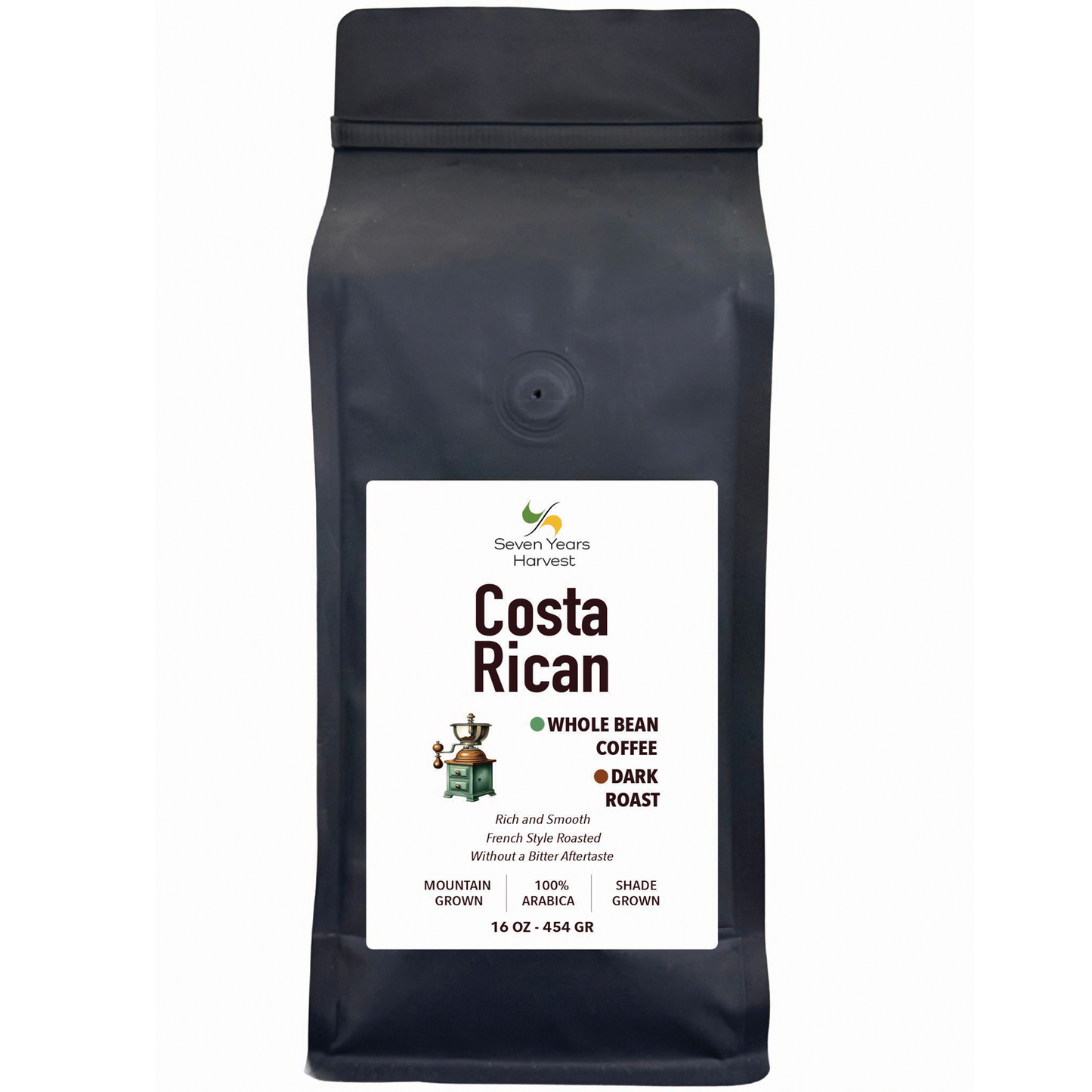 Seven Years Harvest Costa Rican Whl Bean 16 oz (454 Gr)