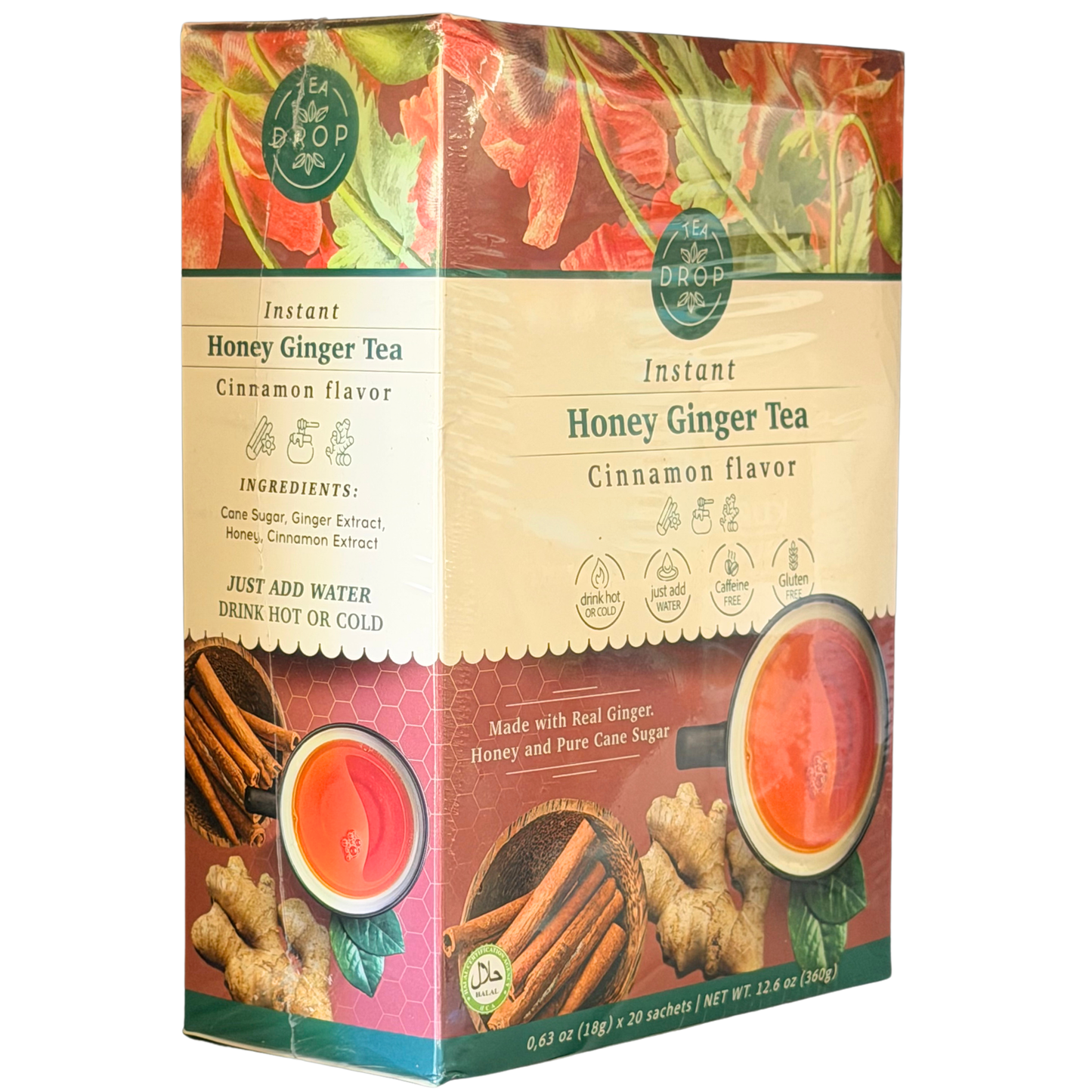 Tea Drop Instant Honey Ginger Tea Cinnamon 18gX20 sachets