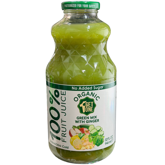 Getone 100% Fruit Juice Green Mix w Ginger 32 oz(946 ml)