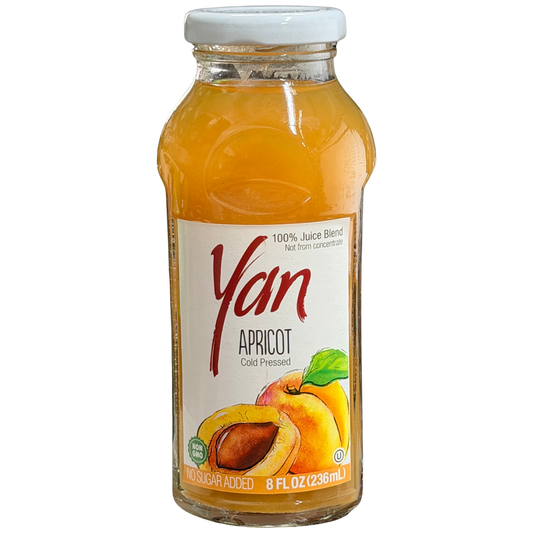 Yan Apricot 100%Juice Cold Pressed No Sugar 8 oz(236 ml)