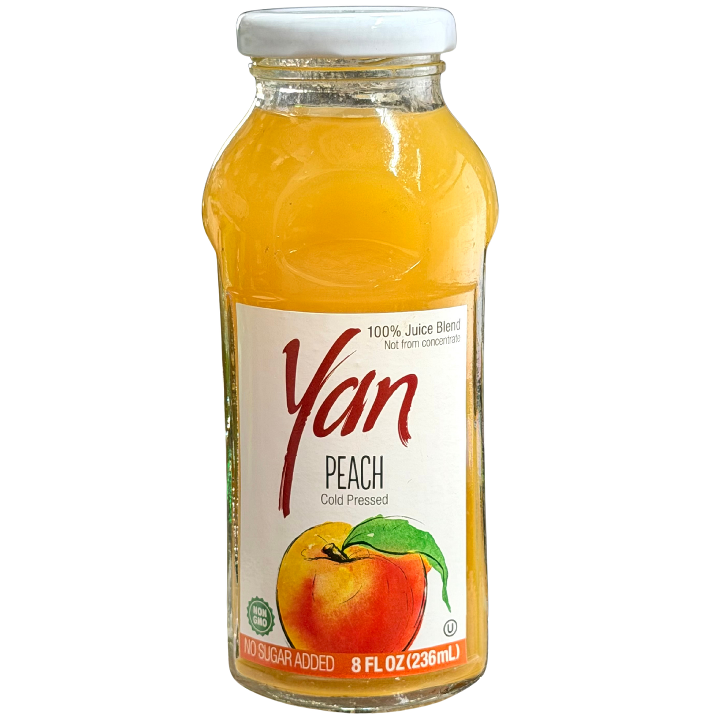 Yan Peach  100%Juice Cold Pressed No Sugar 8 oz(236 ml)
