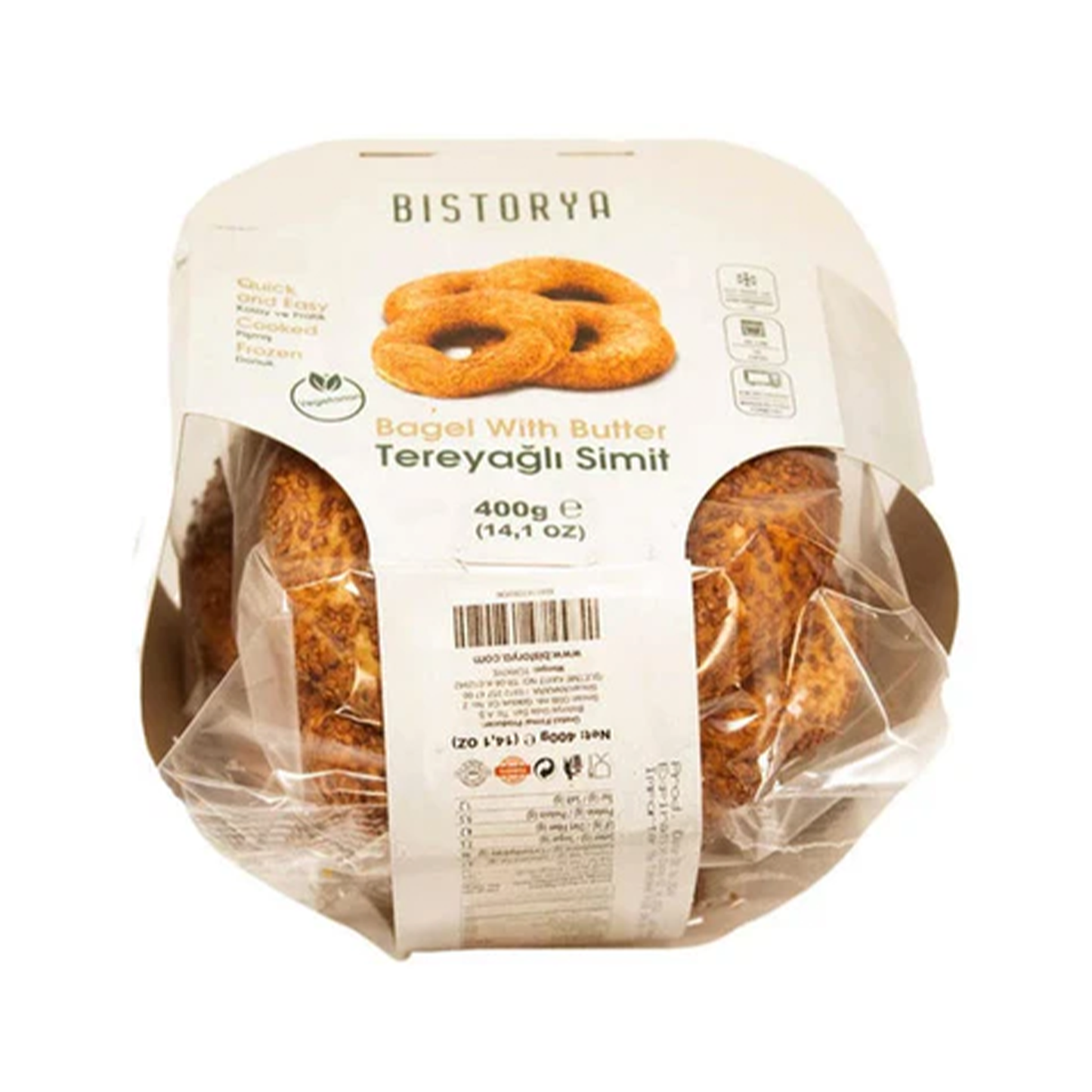 Bistorya Cooked frozen Bagel w Butter(Tereyagli Simit) 4 pcs 400 gr