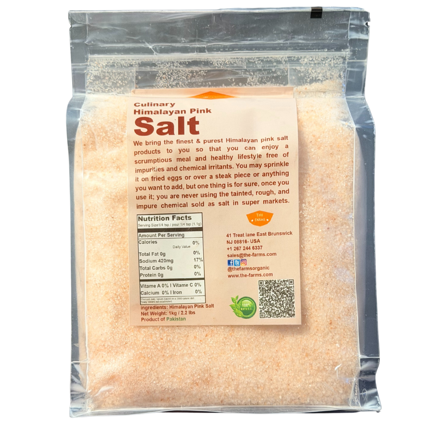 The Farms Himalayan Pink Coarse Salt 2.2 lb (1 Kg)