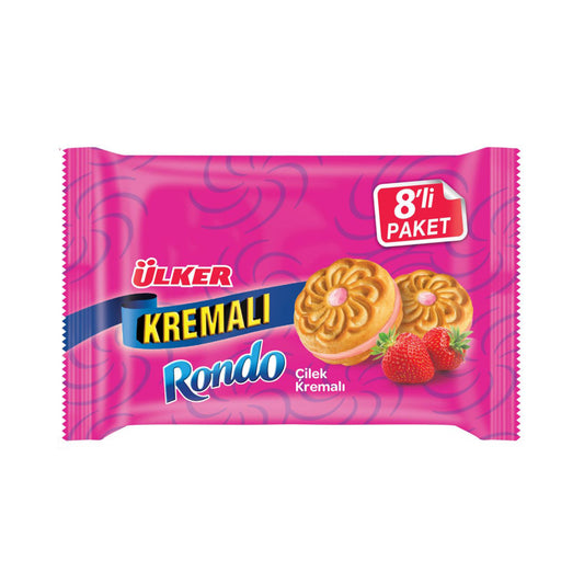 Ulker Paylasmalik Rondo Strawberry Cream Biscuvi 61 g x 8 pcs