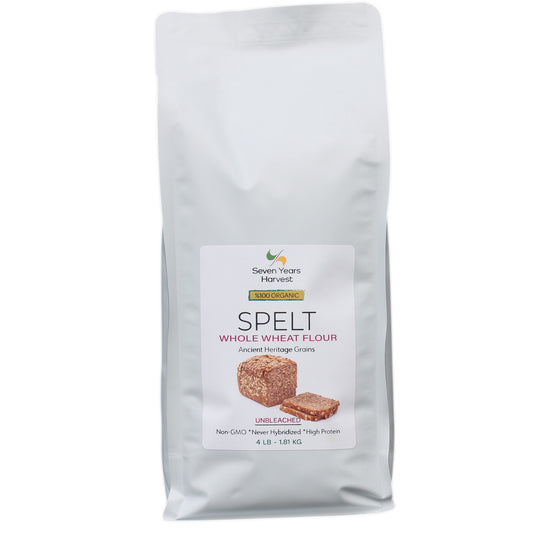 !Seven Years Harvest Spelt Whole Wheat Flour 4 Lb (1.8 Kg )