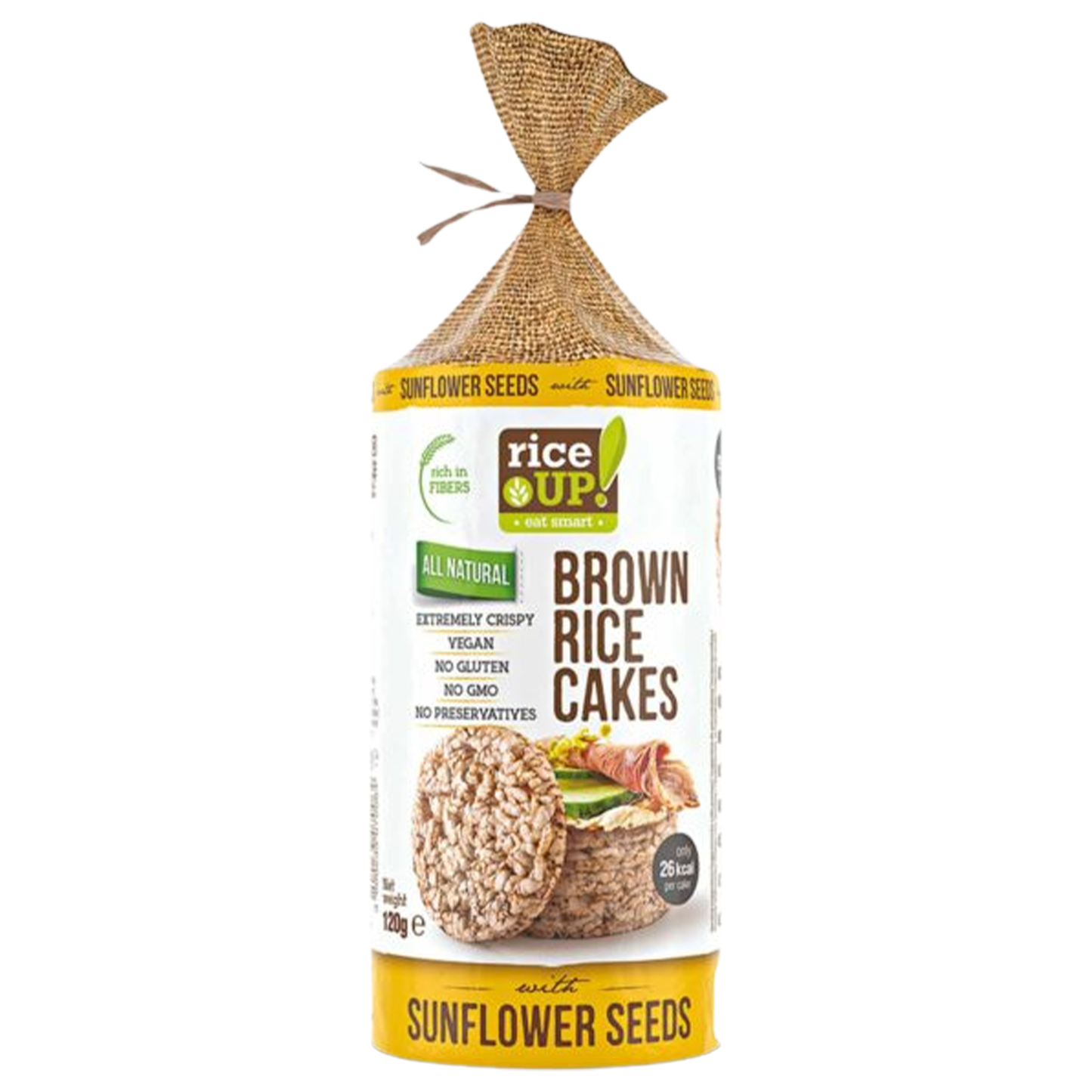 RiceUp Brown Rice Cakes Sunflower Seeds 120 g
