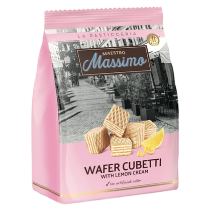 !Maestro Massimo Wafer Cubetti Lemon Cream 8.82 Oz (250 Gr)
