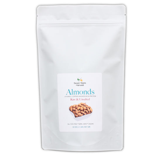 !Seven Years Harvest Raw Almonds 2 Lb (907 Gr)