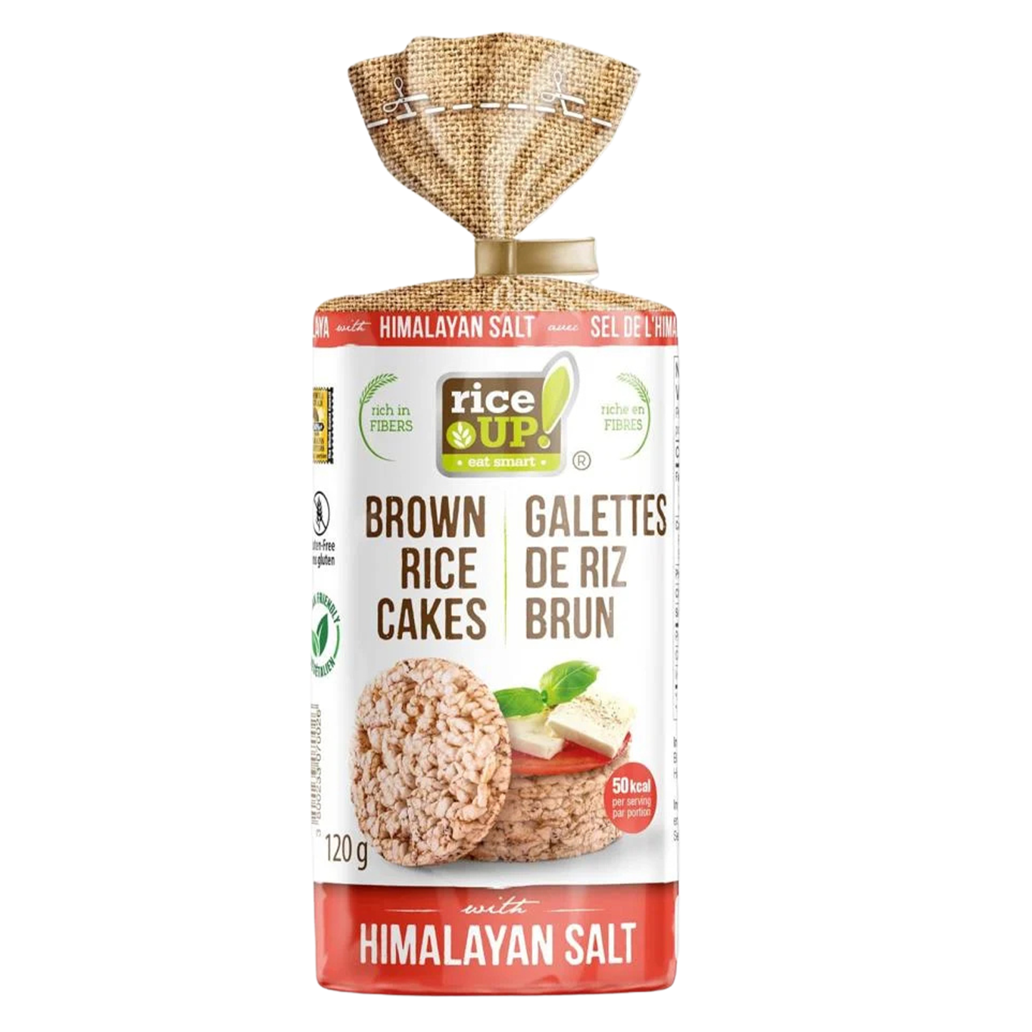 RiceUp Brown Rice Cakes Himalayan Salt Seeds 120 g