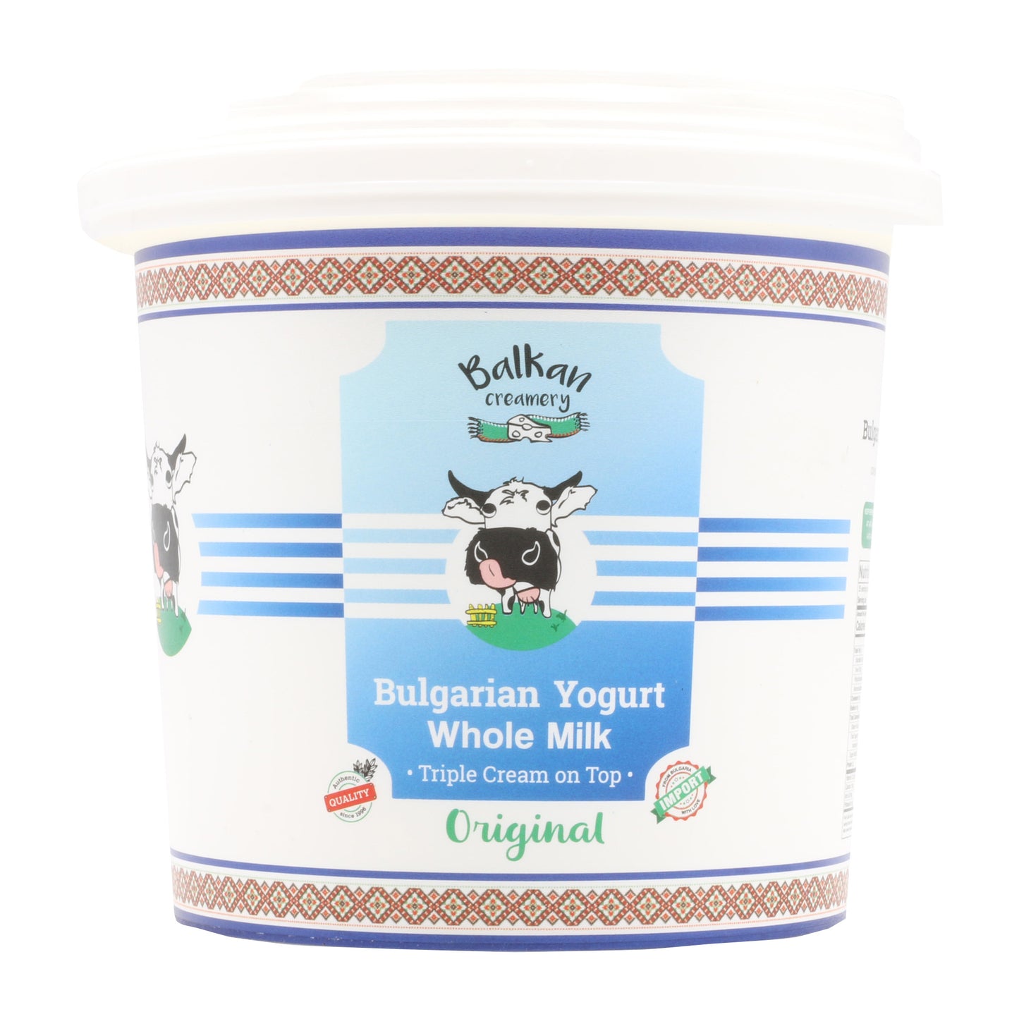 !Balkan Bulgarian Yogurt Whole Milk Triple Cream on Top 2.2 Lb