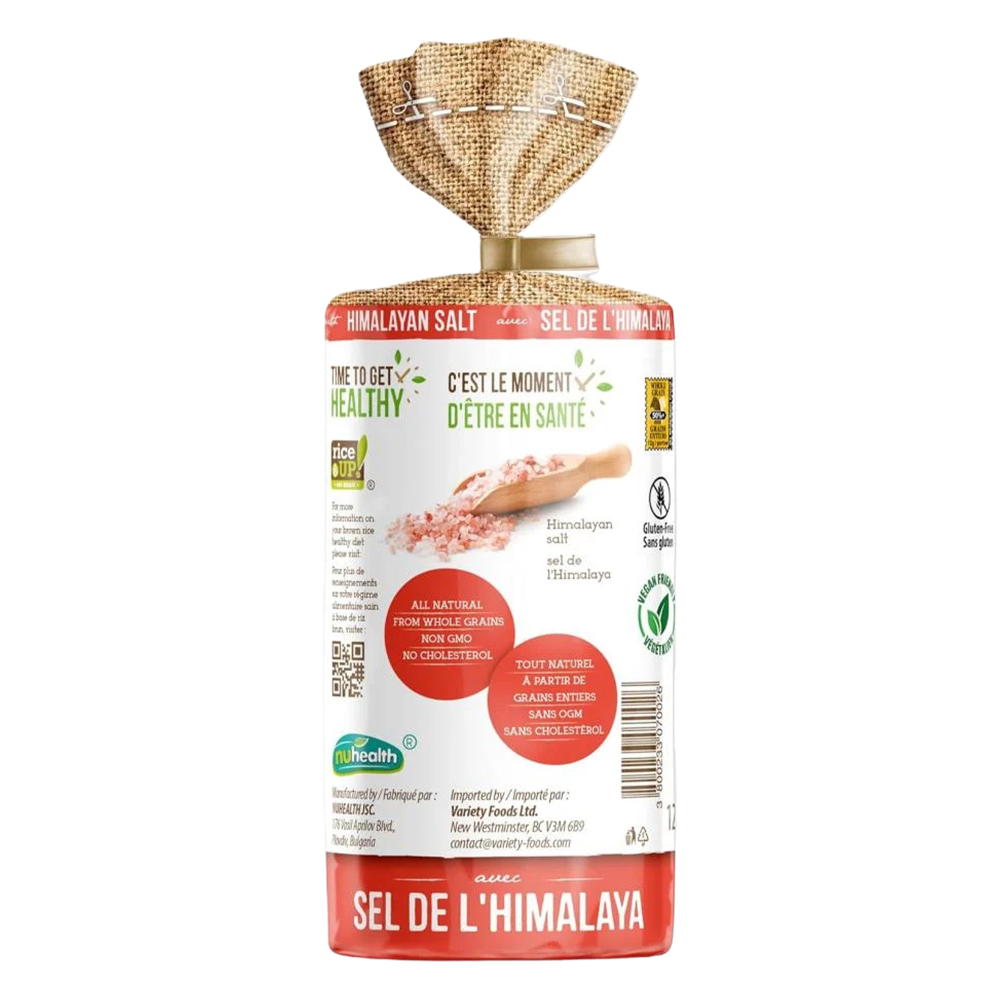 RiceUp Brown Rice Cakes Himalayan Salt Seeds 120 g