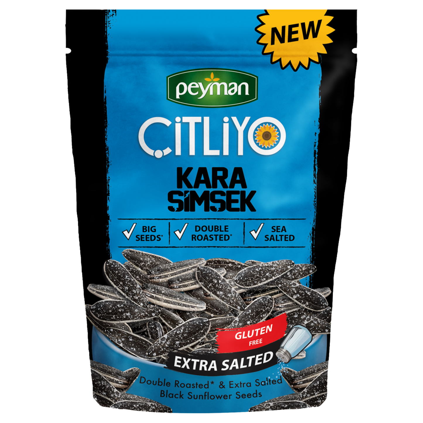Citliyo Kara Simsek Double Roasted Extra Salted Sunflower Seeds  180 gr
