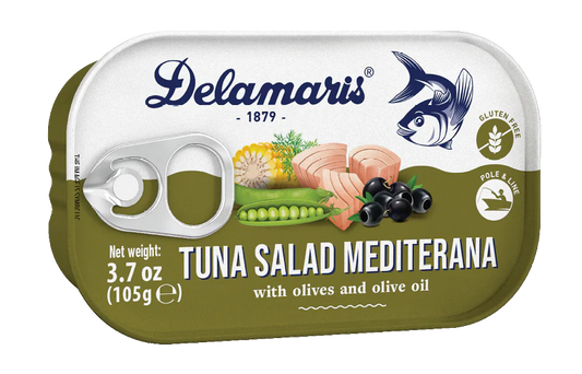 Delamaris Tuna Salad Mediterana in Olive Oil 4.4 oz(125gr)